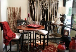 red and black interior design